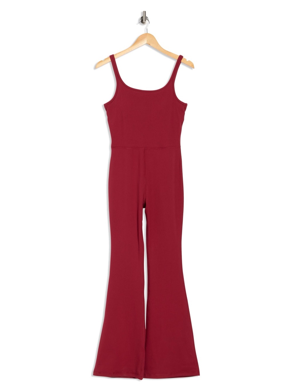 Red Ribbed Jumpsuit